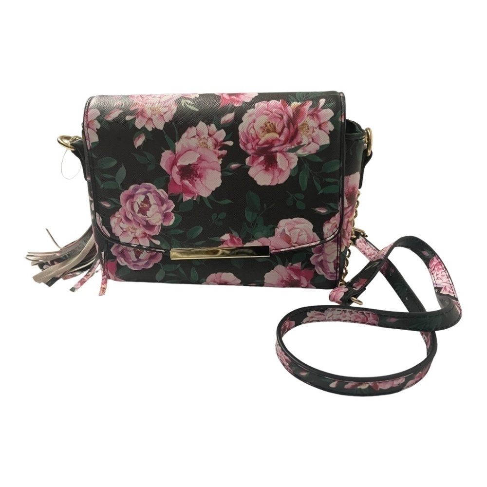 ARDENE Black Floral Crossbody Bag